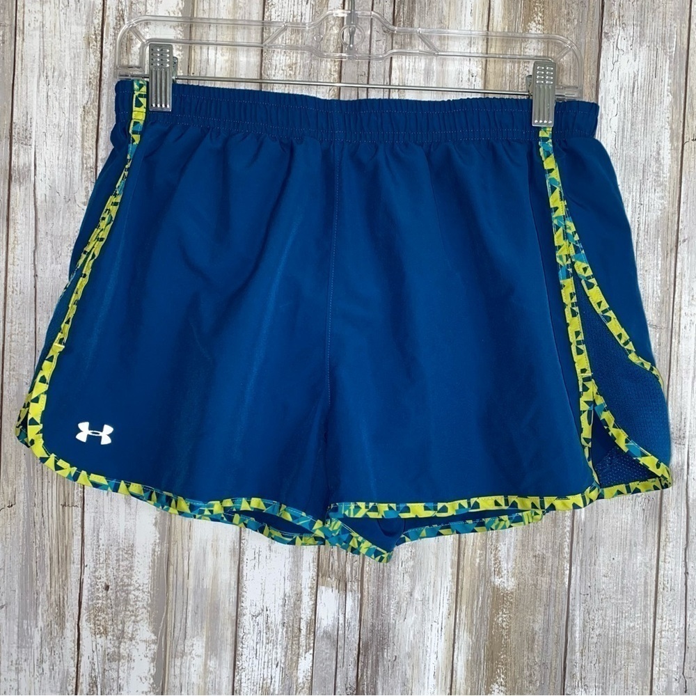 Under Armor Blue Semi Fitted Running Shorts - Picture 1 of 6